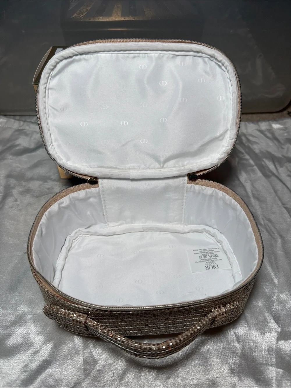 Dior Metallic Gold Mesh Cosmetic Case